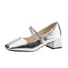 French Square Head Shallow Mouth Single Shoes 2025 Autumn New Models with Skirts Women's Shoes Fashionable Fairy Style Thick Heel Mary Jane Shoes