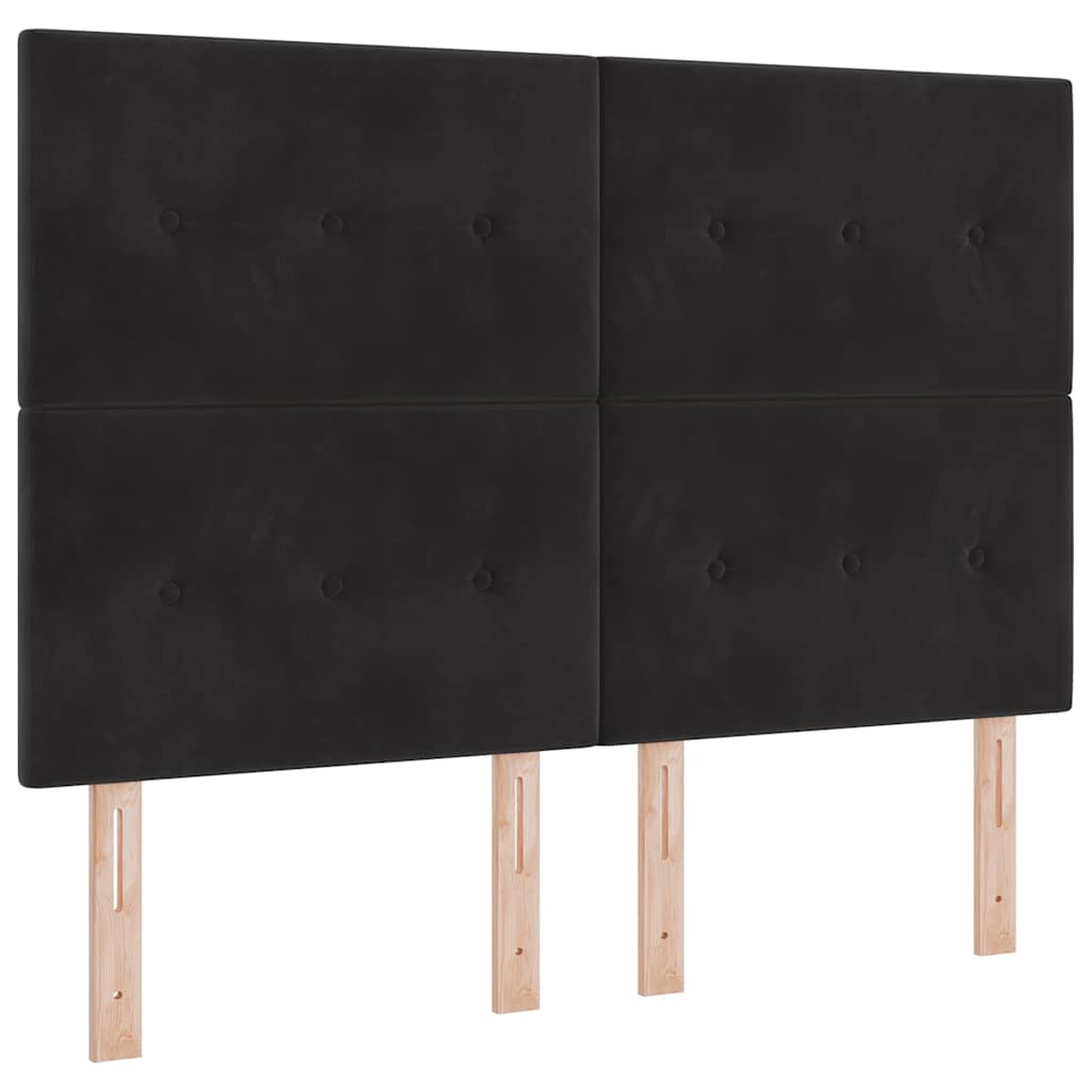 Box Spring Bed with Headboard Black 140 x 190 cm Velvet