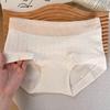 Plus Size Women's Summer A Class Color Cotton Contrasting Waistband 10A Antibacterial Crotch Mid Waist Briefs