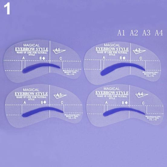 

4 стиля набор трафаретов для ухода за макияжем, формирование DIY красоты, шаблон для бровей, инструменты
