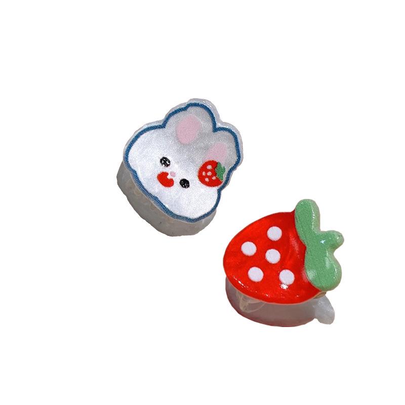 Adorable Mini Acrylic Hair Clip for Girls: Cartoon Bear & Flower Claws for Bangs and Broken Hair