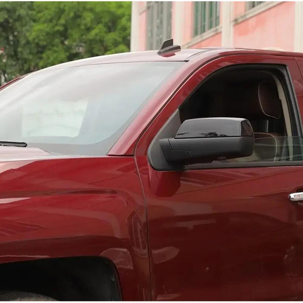 For Chevrolet Silverado 1500 GMC Sierra 2014-2018 Car Sticker Rearview Side Mirror Cover Wing Cap Exterior Door Case Trim Silver