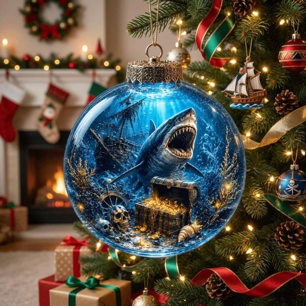 Marine Animals Luminous Crystal Ball Pendant Acrylic Christmas Ball Ornament  Party Decoration