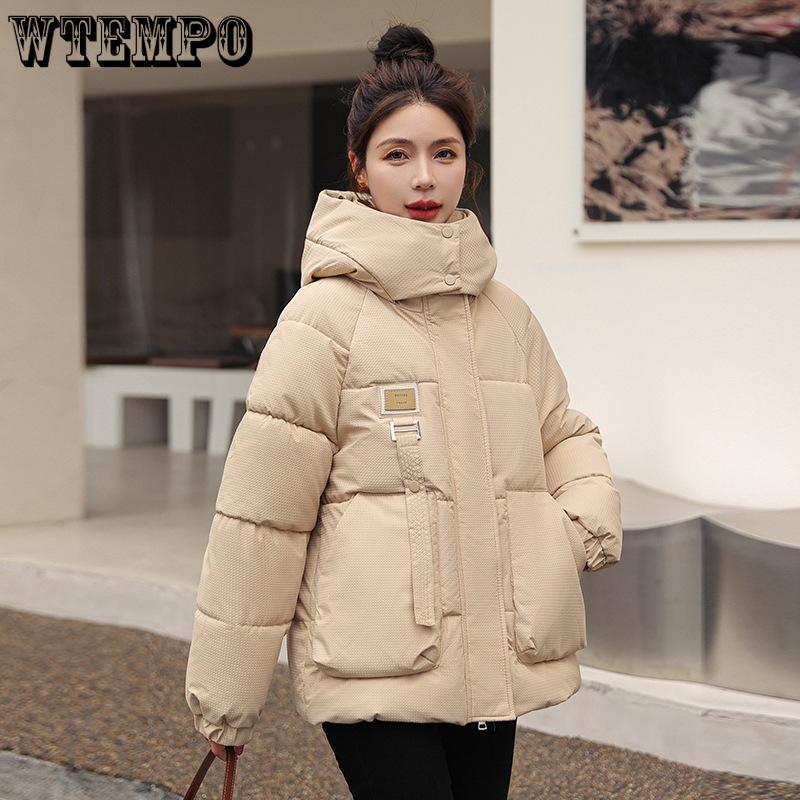 Короткая часть большого размера пуховая хлопковая куртка женская зимняя свободная — фото 8