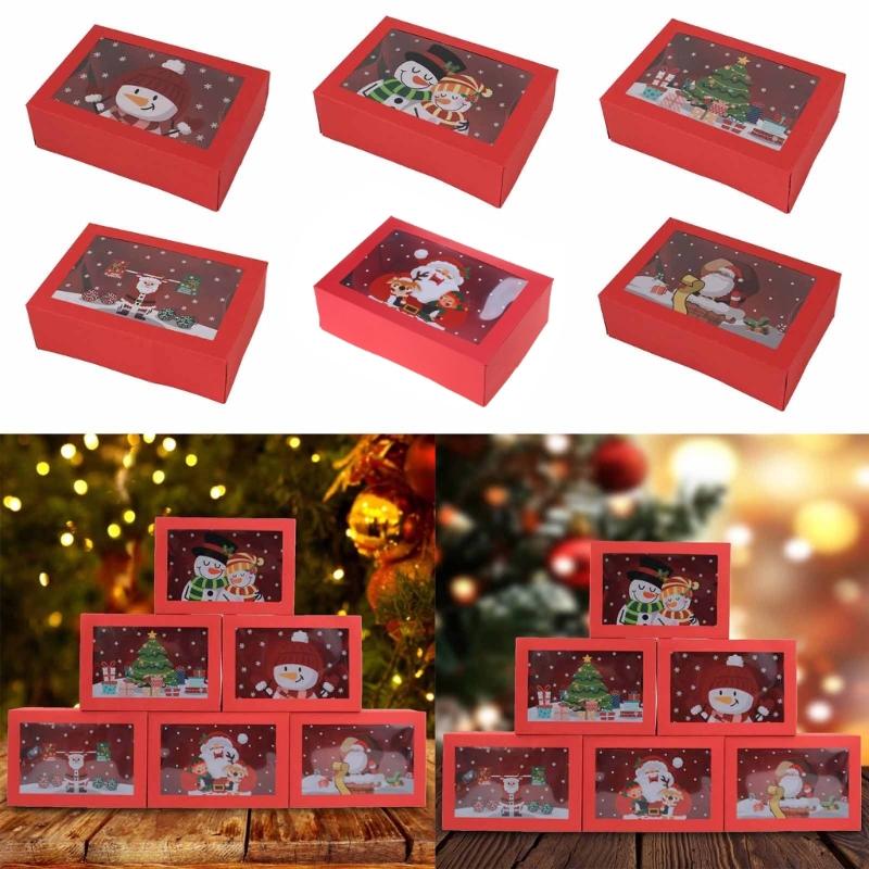 12 Pcs Christmas Cookie Boxes Holiday Gifts Baking Box Food Treat Container