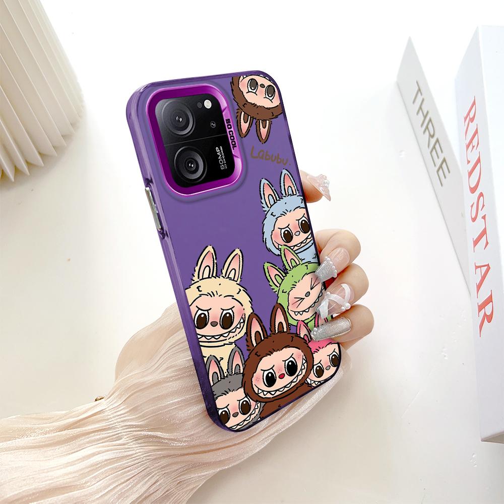 

Окрашенный узор, цветной серебристый, двухсторонний, жесткий, противоударный чехол для телефона Xiaomi Redmi Poco Redmi A3 темно-фиолетового