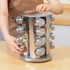 360 Degree Rotating Spice Bottle Round Stainless Steel Seasoning Rack Square Multi Layer Seasoning Jar Storage Set
