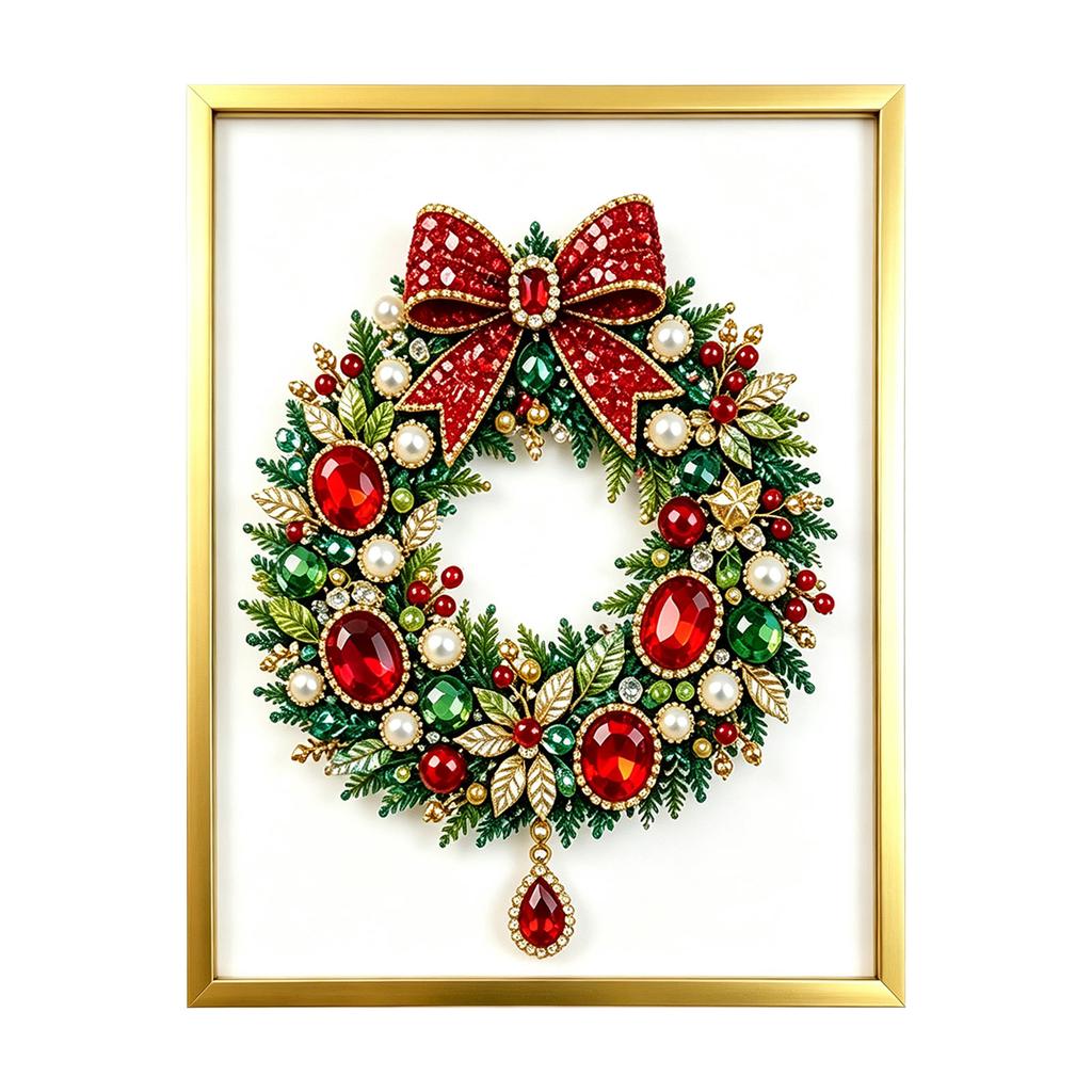 Christmas Tree Jewelry Framed Kit with Supplies for DIY Holiday Decor