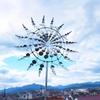 Outdoor Rotating Metal Windmill Sculpture Personalized Irregular Craft Decoration Wind Solar Spinners Yard Garden Decor