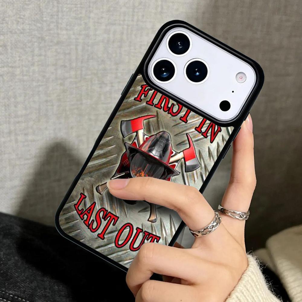 Capa Case for iPhone 17 Air 16 Pro Max 15 Plus 11 13 Mini 14 12 Back Phone Cover Firefighter Fireman Fire Helmet