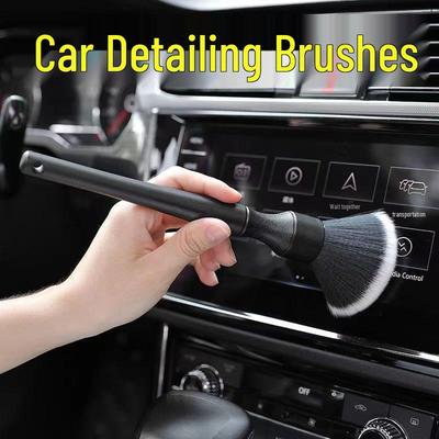 Car Detailing Soft Bristle Brush Set - Two-Piece Interior Cleaning Kit