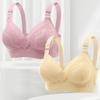 Luxury Wire-Free Lace Trim Push-Up Bra for a Slimmer Look - Adjustable, Ideal for Middle-Aged and Elderly Women