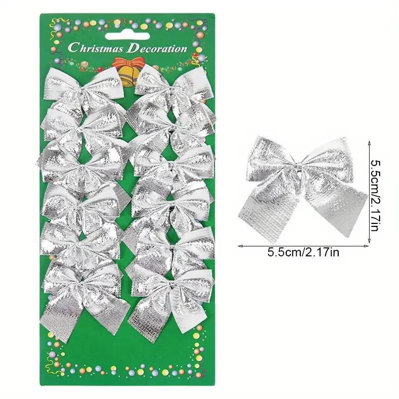 

12/48 шт. Мини Рождественский бант Красный Золотой Блестящие Ленты Бант Рождественская Елка Подвеска Украшение Навидад DIY Украшение Подарки 12Pcs