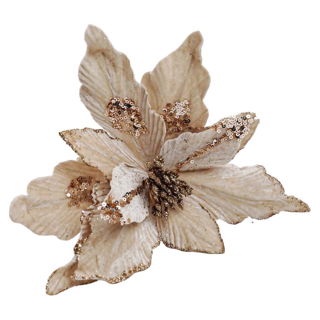 Flannel Christmas Flowers Artificial Christmas Flowers Easy To Decorate Elegant And Colorful High Quality Material