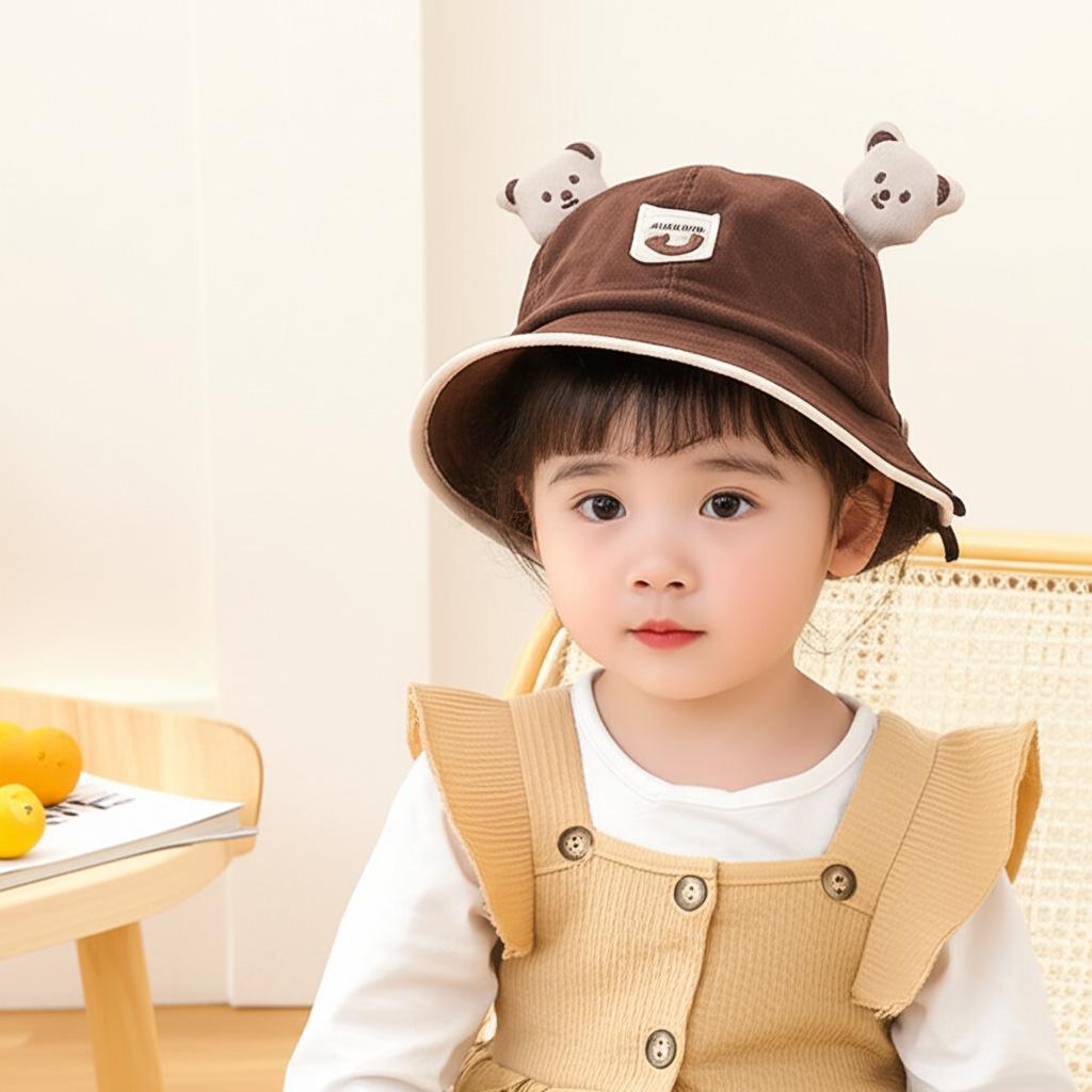 Infant Sun Protection Bucket Hat - Cute, Thin, and Warm for Spring & Autumn