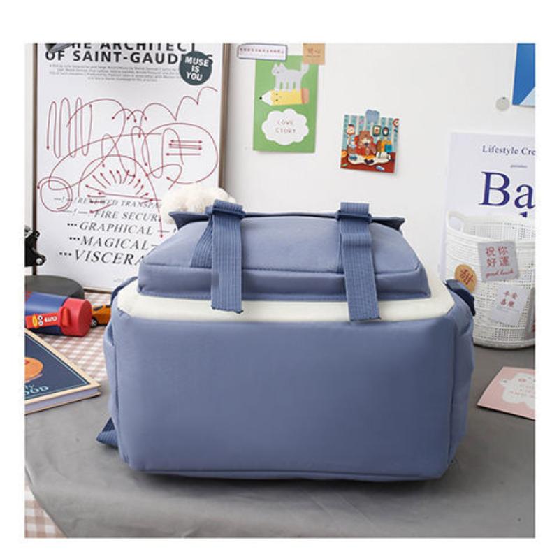 New Set Backpack for Girls Lovely Elementary School Students College Large Capacity Small Fresh Fashionable Backpack