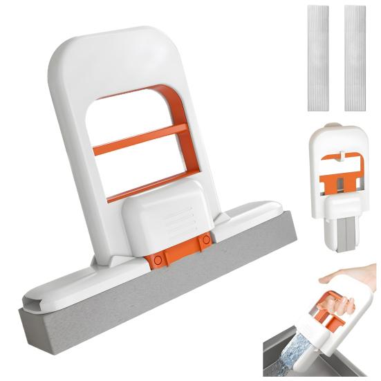 Mini Foldable Desktop Mop Portable Small Cleaning Mop Wet Dry Cleaning System Squeeze Lift Technology Office Mop