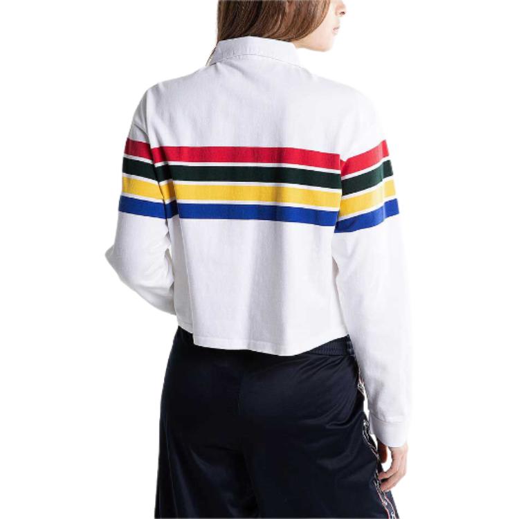 Levis Striped Casual Comfortable Long Sleeve T-Shirt Women Tops White 69558-0000