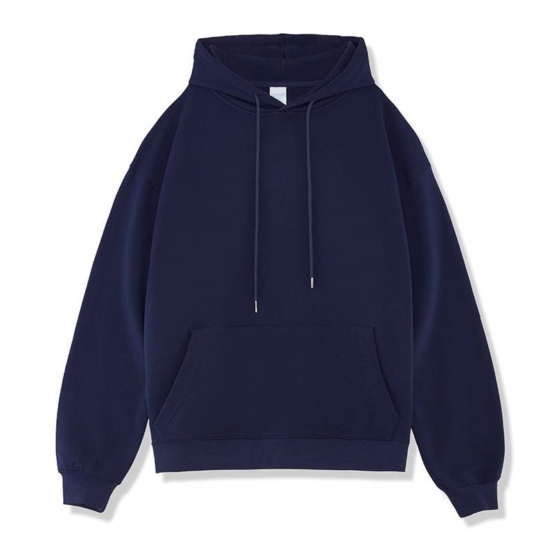 2026 Mens Heavyweight Hoodie Solid Color Loose Fit Vintage Style Sweatshirt