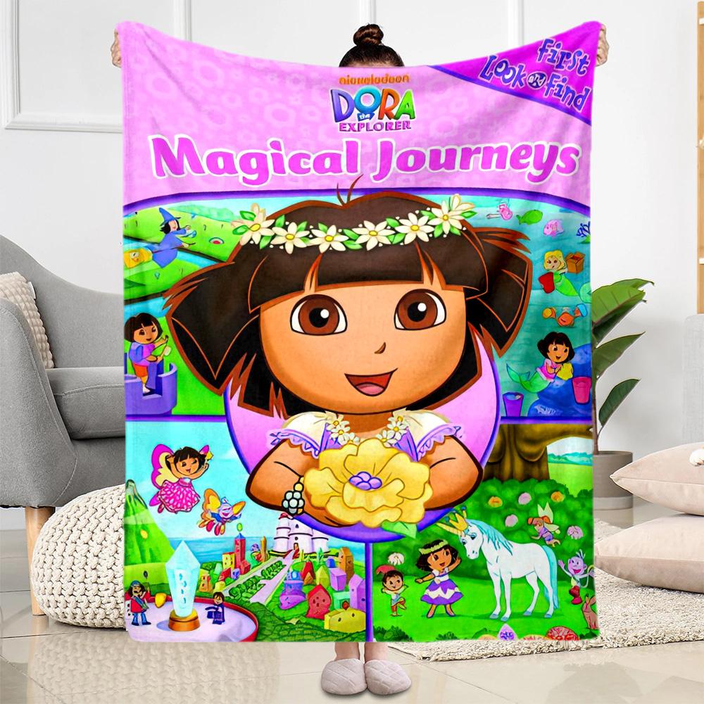Dora Explorer Blanket Warmthful Decor Perfect for Office Chair Picnics Office Four Seasons Multipurpose Modern Ideal Gift For Birthday Valentine'S Day