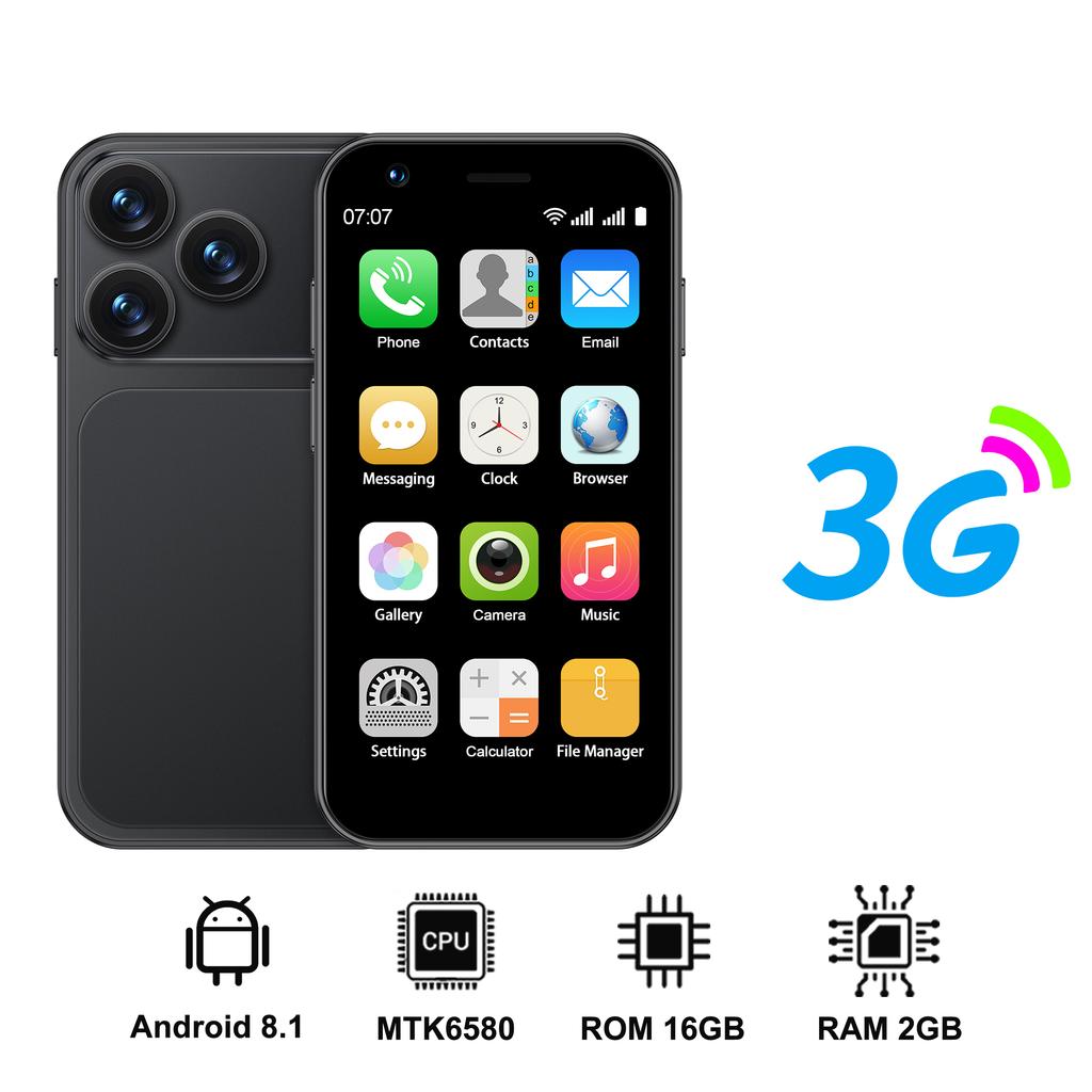SERVO 18SE MINI Kleines Android-Smartphone 3G WCDMA Dual-SIM-Karte 2GB+16GB Play Store Wi-Fi Gesichtserkennung 3,0 Zoll Mini-Smartphones