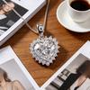 Heart Shaped Cut Zircon Inlaid Pendant Necklace, Suitable for Luxurious Jewelry Worn At Banquets and Holiday Gifts