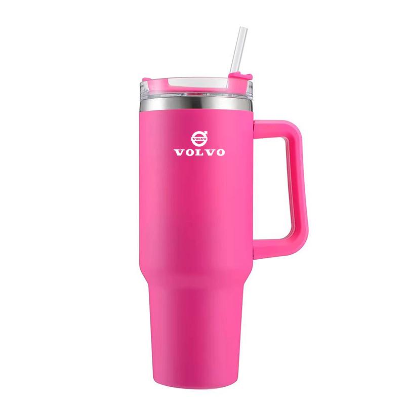 1200ML Insulated Tumbler with Handle Straw Travel Cup Coffee Cup For Volvo C60 XC40 V70 XC90 V40 V50 R 190h XC SC60 C30 S60 V60 RU1
