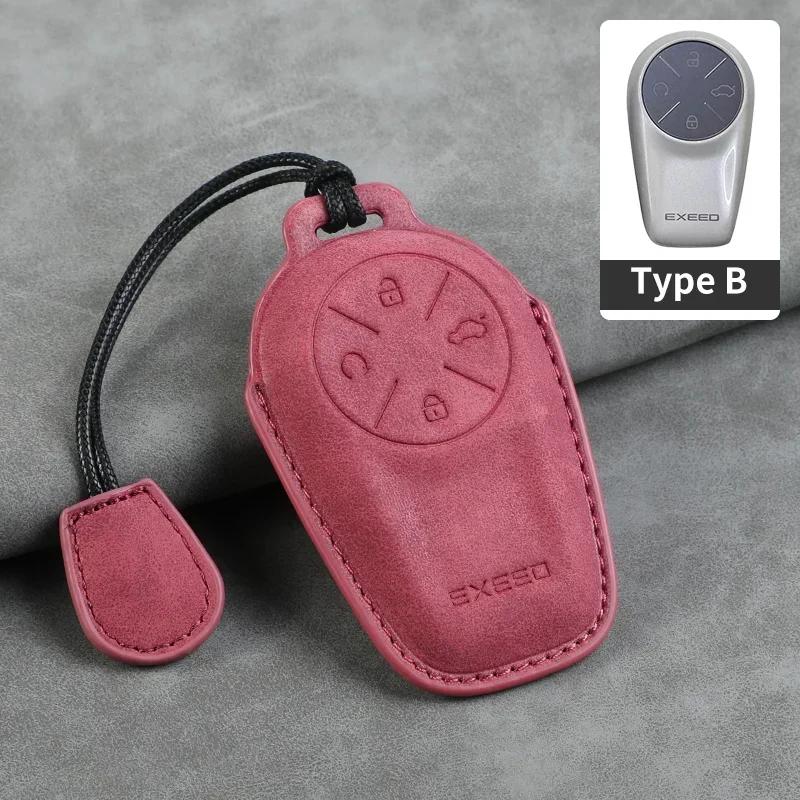 Leder Autoschlüssel Hülle Abdeckung Schale Fob für Chery EXEED LX TXL AtlantiX ET ES VX Auto Schlüsselanhänger Halter