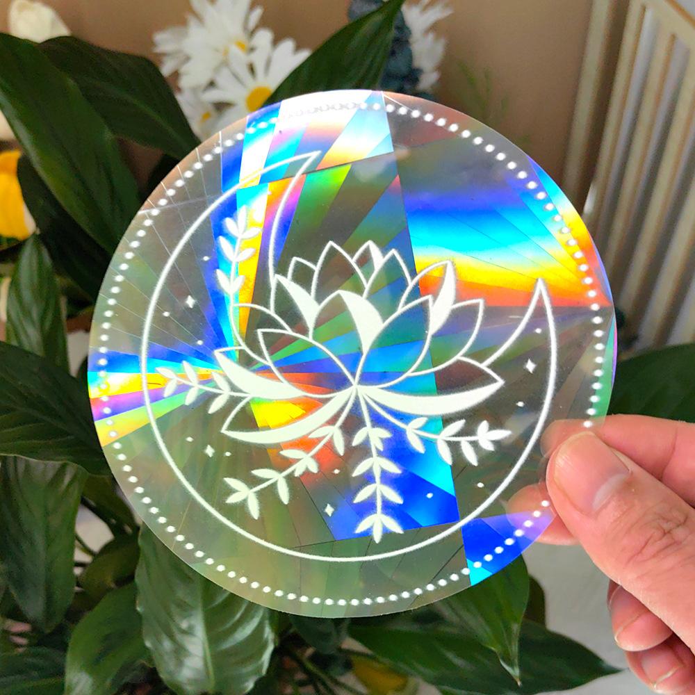 SC031-045 Klistermärken Regnbågsglas Solfångare Anti-kollisionsvarning Dekaler Prismatiska PVC-dekorationer för att Förhindra Stoppa Fåglar