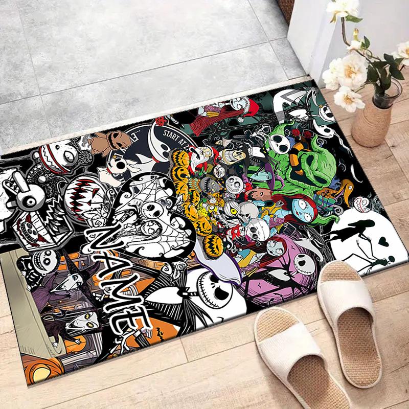 Custom Jack Mat Personalized Name, Polyester Washable Indoor Entryway Rug, Gift for Christmas, Easter, Thanksgiving Day