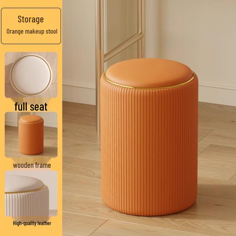 Wysyłka tego samego dnia Solidny drewniany stołek pod umywalkę, Kompaktowe siedzisko do makijażu i manicure, Oszczędzające miejsce krzesło do makijażu