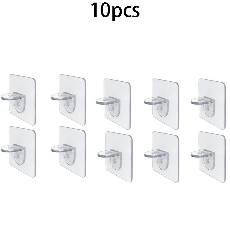 Shelf Support Sticky Nail Self-adhesive Wardrobe Shelf Support Clip Wall Hanging Rack Partition Punch-free Hook Strong Bracket