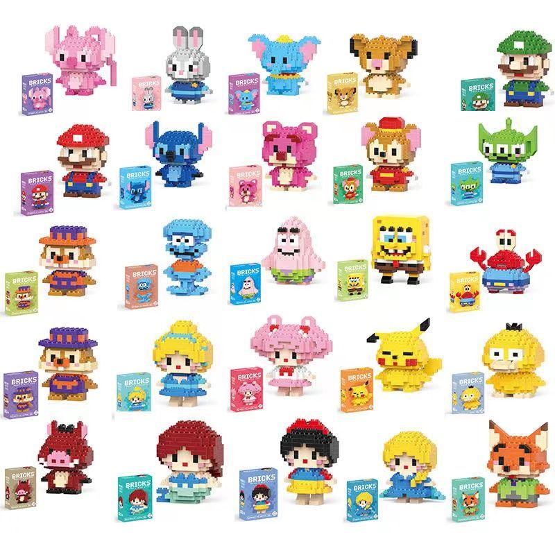 Stitch Building Blocks Anime Kawaii Cartoon mini Action Children's Figures Blocks Bricks Assemble DIY Toys Gift for Kids