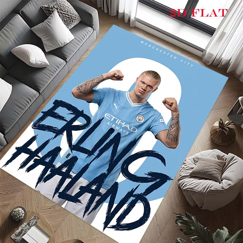 Erling Haaland Player Carpet Rug for Living Room Bedroom Home Sofa Decoration,Kids Play Nonslip Floor Mat