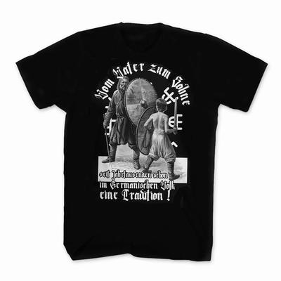 Dal Padre al Figlio. T-Shirt Proverbio Vichingo Odin Padre Figlio. T-shirt estiva da uomo in cotone a maniche corte con scollo a O Nuova