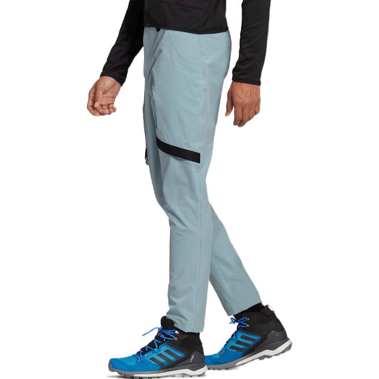 adidas Terrex Zupahike Hiking Pants With Elastic High Waist And Large Pockets Men Bottoms Light-Gray H51493