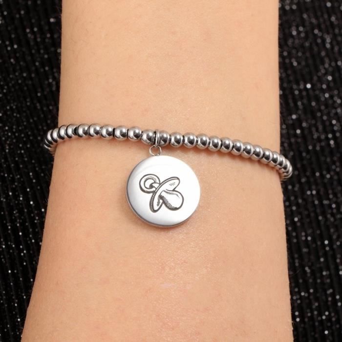 Bracelet - La Petite Histoire - LPS05AQL05 - Acier inoxydable - Longueur 16.5 cm - Argenté