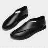 Designer Sandals Men's Casual Leather Sandals Outdoor Non Slip Beach Sandalias Soft Sole Driving Sandals for Men Flat Sandalias