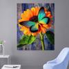 1pc 30*40cm Diy Full Diamond Stick Diamond Painting Sunflower Butterfly Flower Living Room Decoration Mural