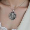 Retro Religieuze Hanger Ketting voor Mannen Roestvrij Staal Rond Kenmerk Hanger Nekketting Vintage Nek Sieraden Cadeau