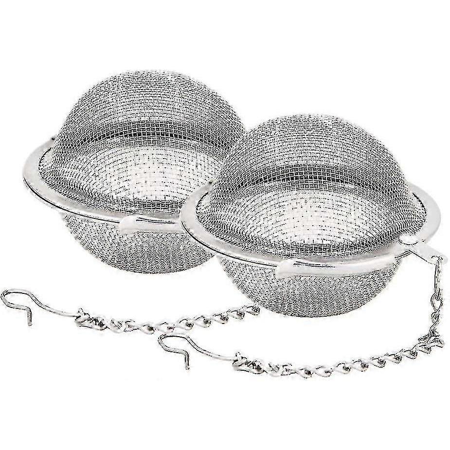 2-pack stainless steel mesh tea balls, 2.1 inches in diameter, tea strainer, tea filter