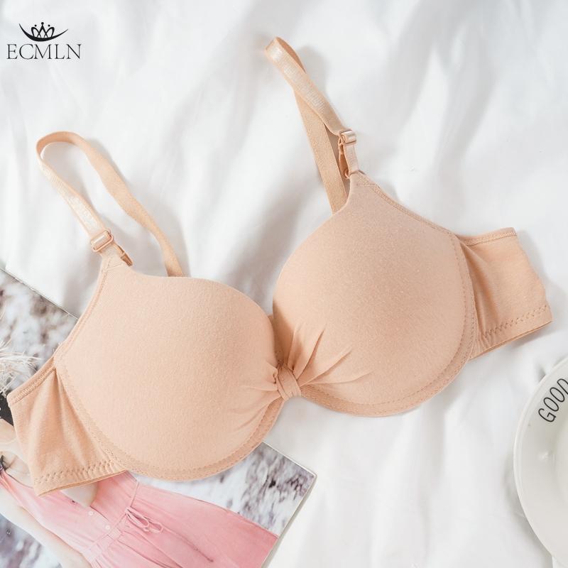 

Сексуальный женский хлопковый бюстгальтер Push Up Gathered Bra Deep V Basket Wire Ladied Brassiere Lingerie Solid Brassences Backless Intimate Underwear Brassies 38/85AB бежевый