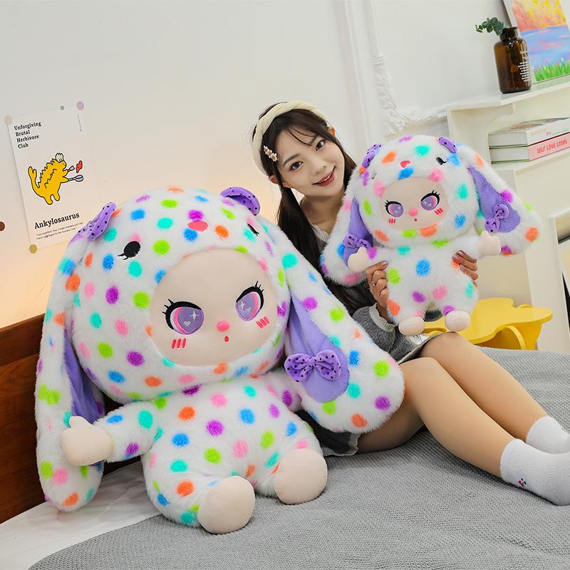Baby dreijährige gepunktete Puppe Plüschtier Puppe großes Wurfkissen Kaninchen Mädchen Geschenk Puppe