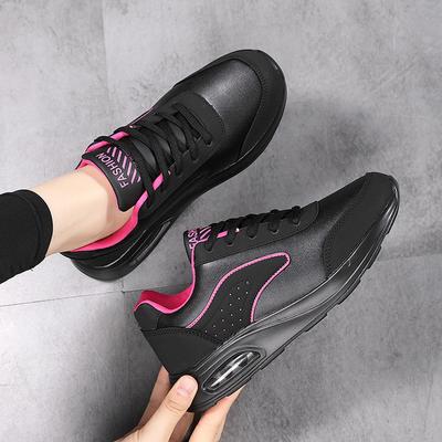 New Autumn and Winter Leather Cross-border Large-size Air Cushion Sports Shoes Casual Shoes Female Students Running Shoes Travel Shoes