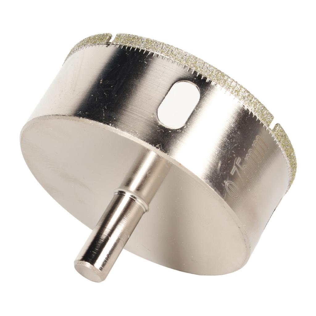 75mm Lochsäge Bohrer Diamantbeschichtung Vernickelt Lochöffner für Keramikfliesen Marmor Glas