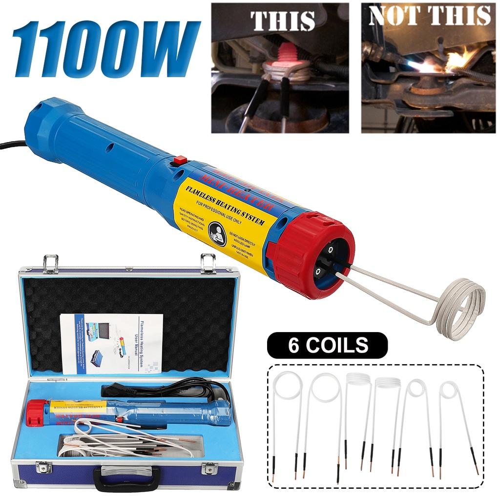 

Беспламенный мини-индукционный нагреватель с наборами катушек, поворотная головка, съемник болтов, обновленный магнитный индукционный, 8 шт., 1100 Вт