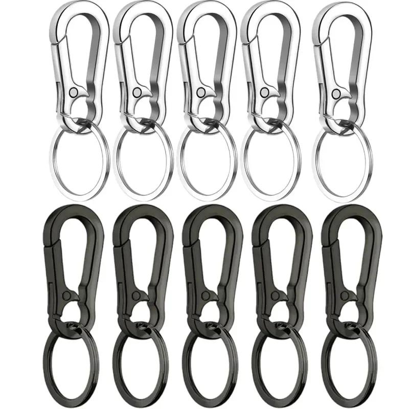 

Gourd Buckle Keychains Climbing Hook Stainless Steel Car Strong Carabiner Shape Keychain Zinc Alloy Key Holder Ring 5pcs