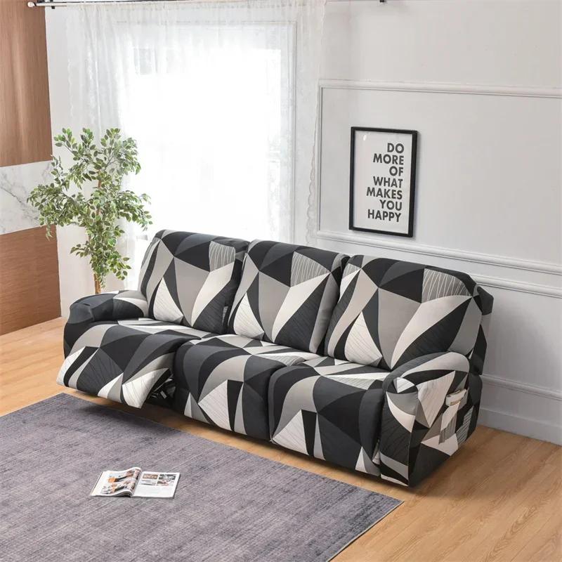 1/2/3 Seater Recliner Sofa Cover Stretch Chair Covers Elastic Sofa Slipcovers for Living Room Armchair Furniture Protector