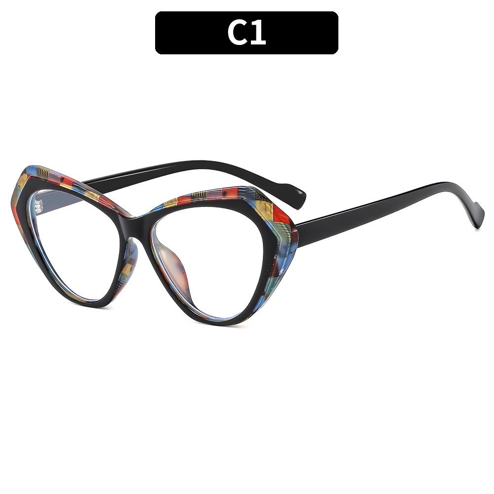 Irregular Cat Eye Reading Glasses Double Colors Frame Ultralight Computer Presbyopia Eyewear Spring Hinge Women'S Glasses