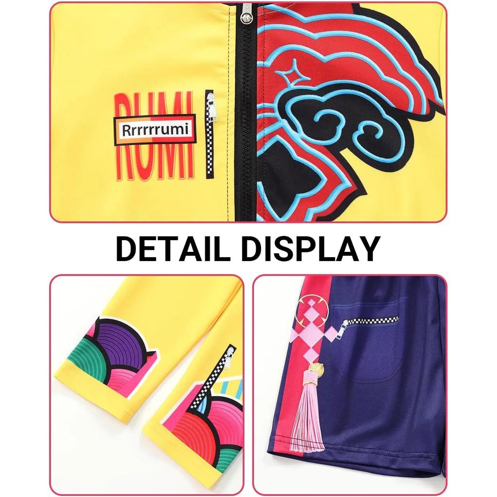 Kpop Rumi Zoey Mira Party Girls Demon Costume Hunters Cosplay Outfit Jacket Top Shorts Kids Halloween Costumes Singer Cosplay